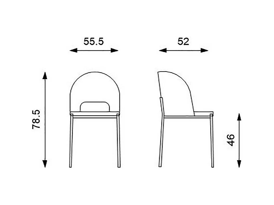2 Stühle in Orange & Anthrazit Strukturstoff und Metall (2er Set)