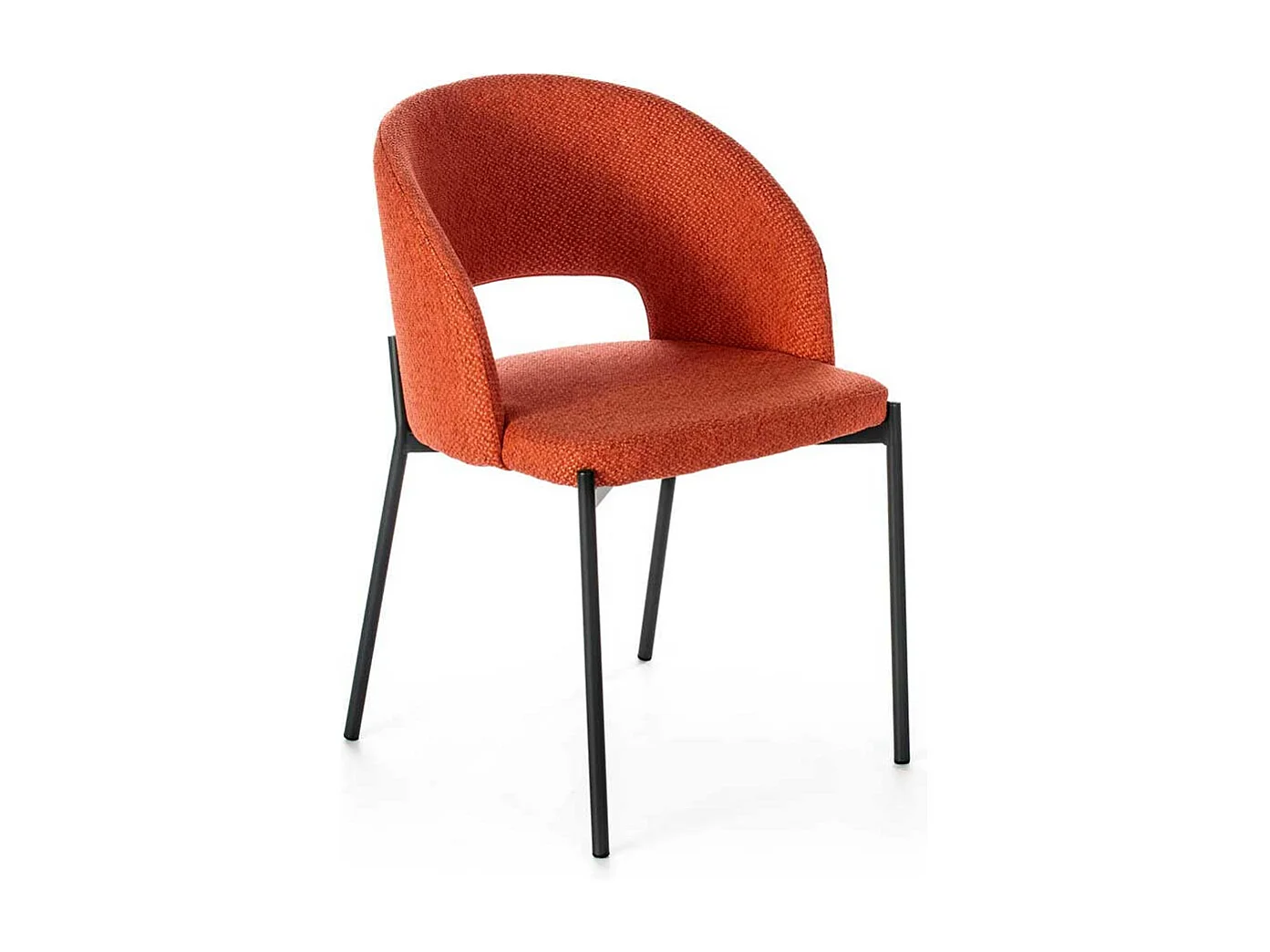 2 Stühle in Orange & Anthrazit Strukturstoff und Metall (2er Set)