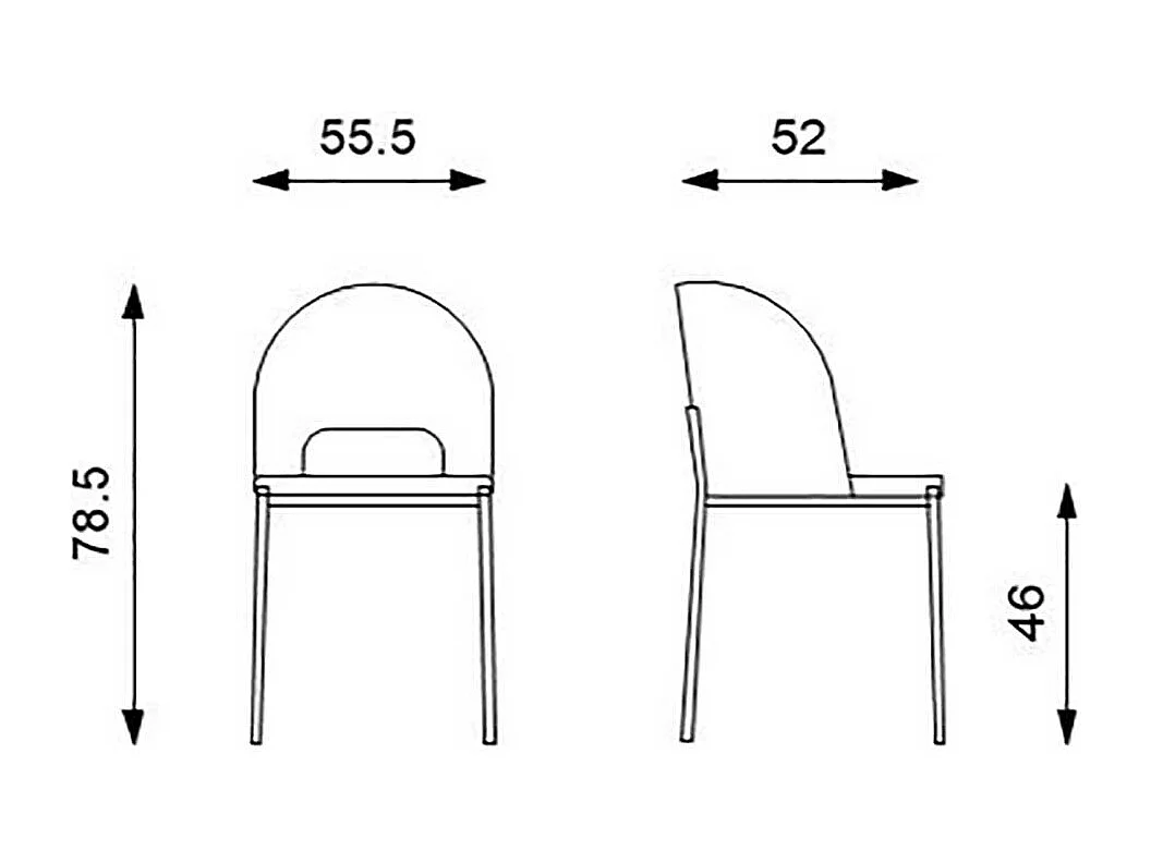 2 Stühle in Orange & Anthrazit Strukturstoff und Metall (2er Set)