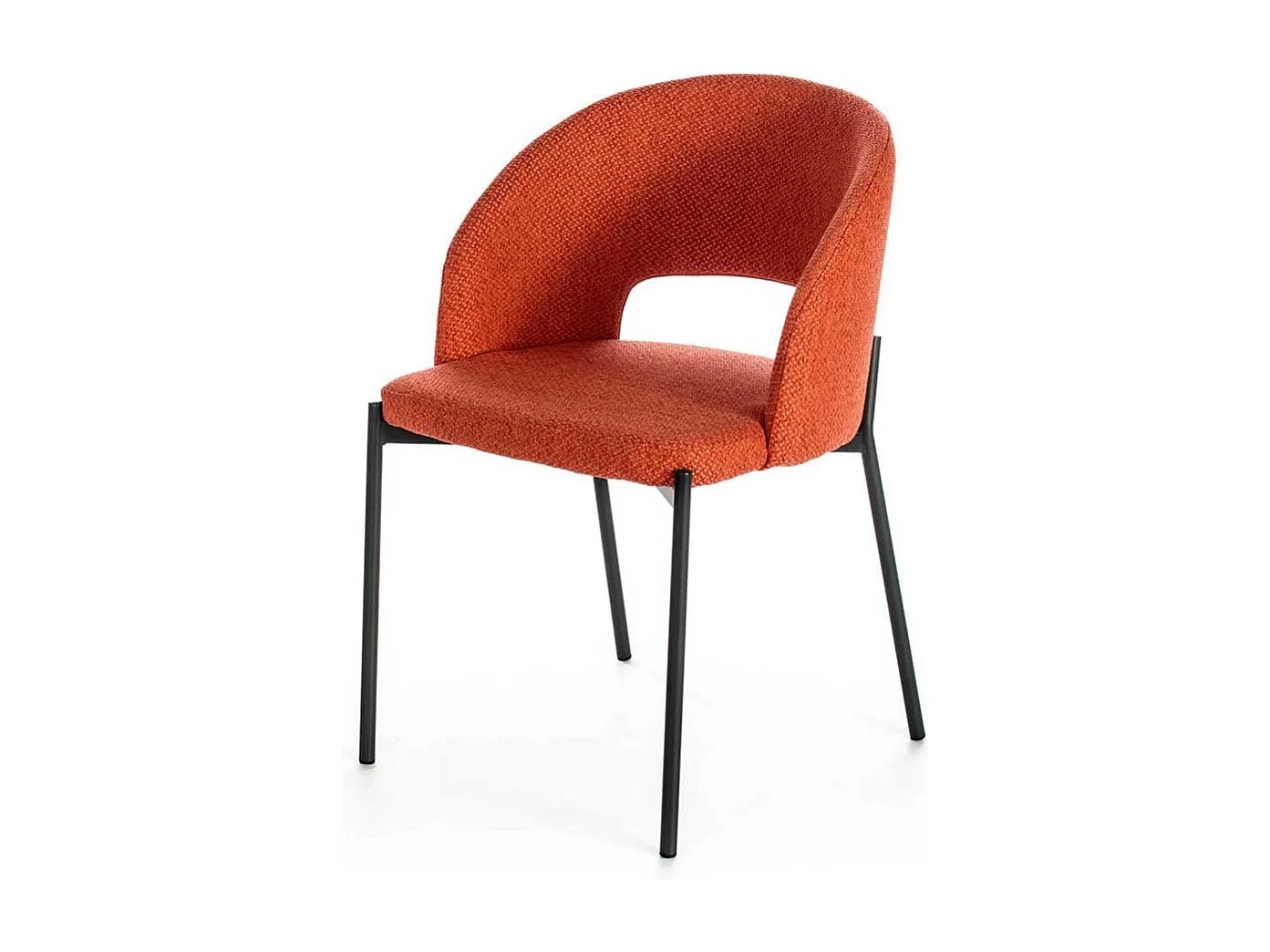 2 Stühle in Orange & Anthrazit Strukturstoff und Metall (2er Set)