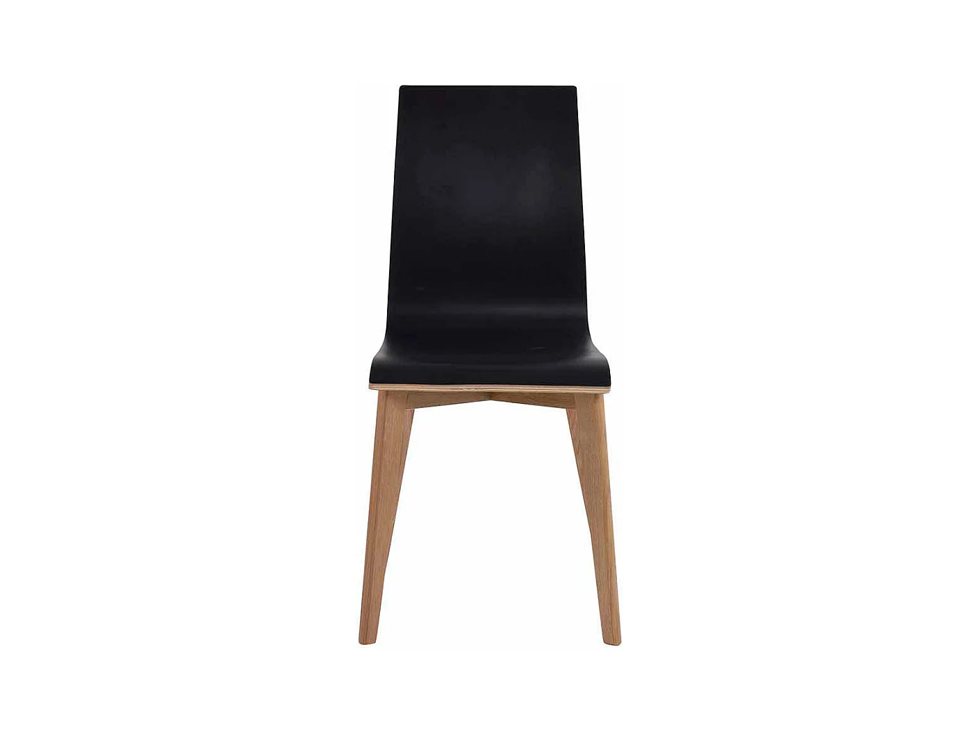 Stuhl in Schwarz Eiche Holzbeine (2er Set)
