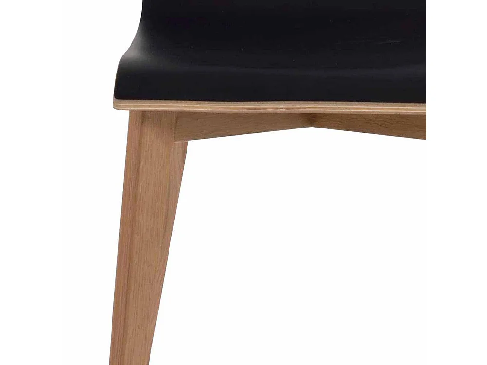 Stuhl in Schwarz Eiche Holzbeine (2er Set)