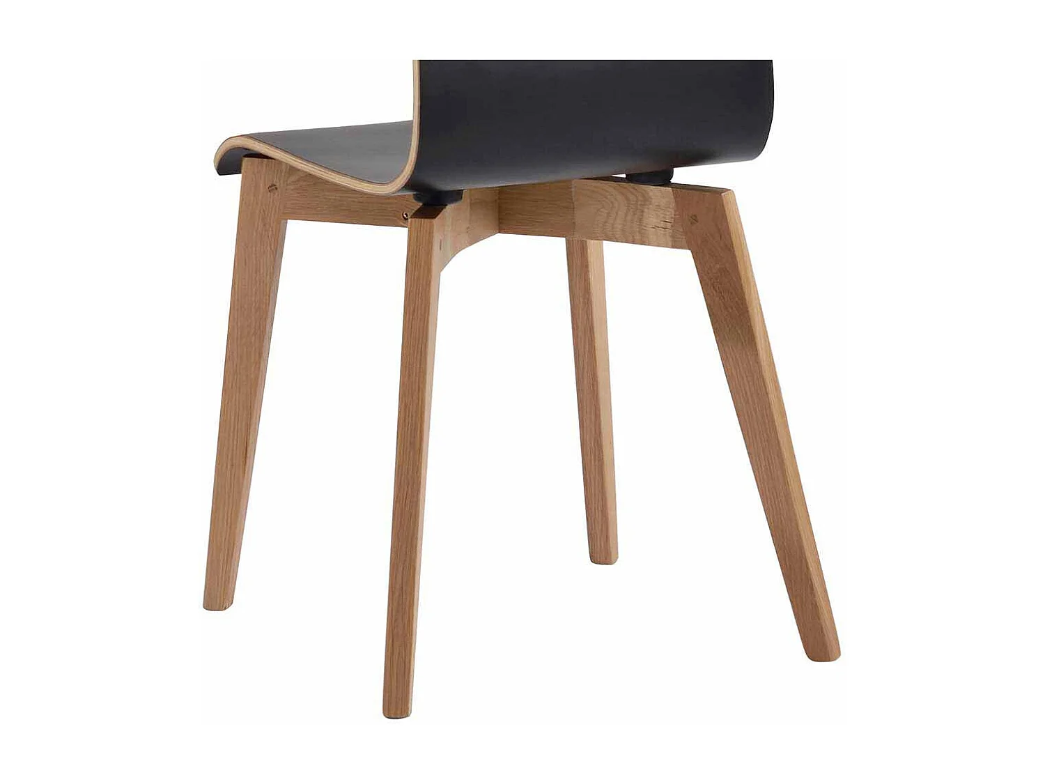 Stuhl in Schwarz Eiche Holzbeine (2er Set)