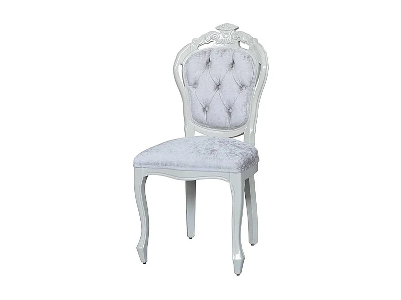 Design Stuhl in Weiß Samt Barockstil