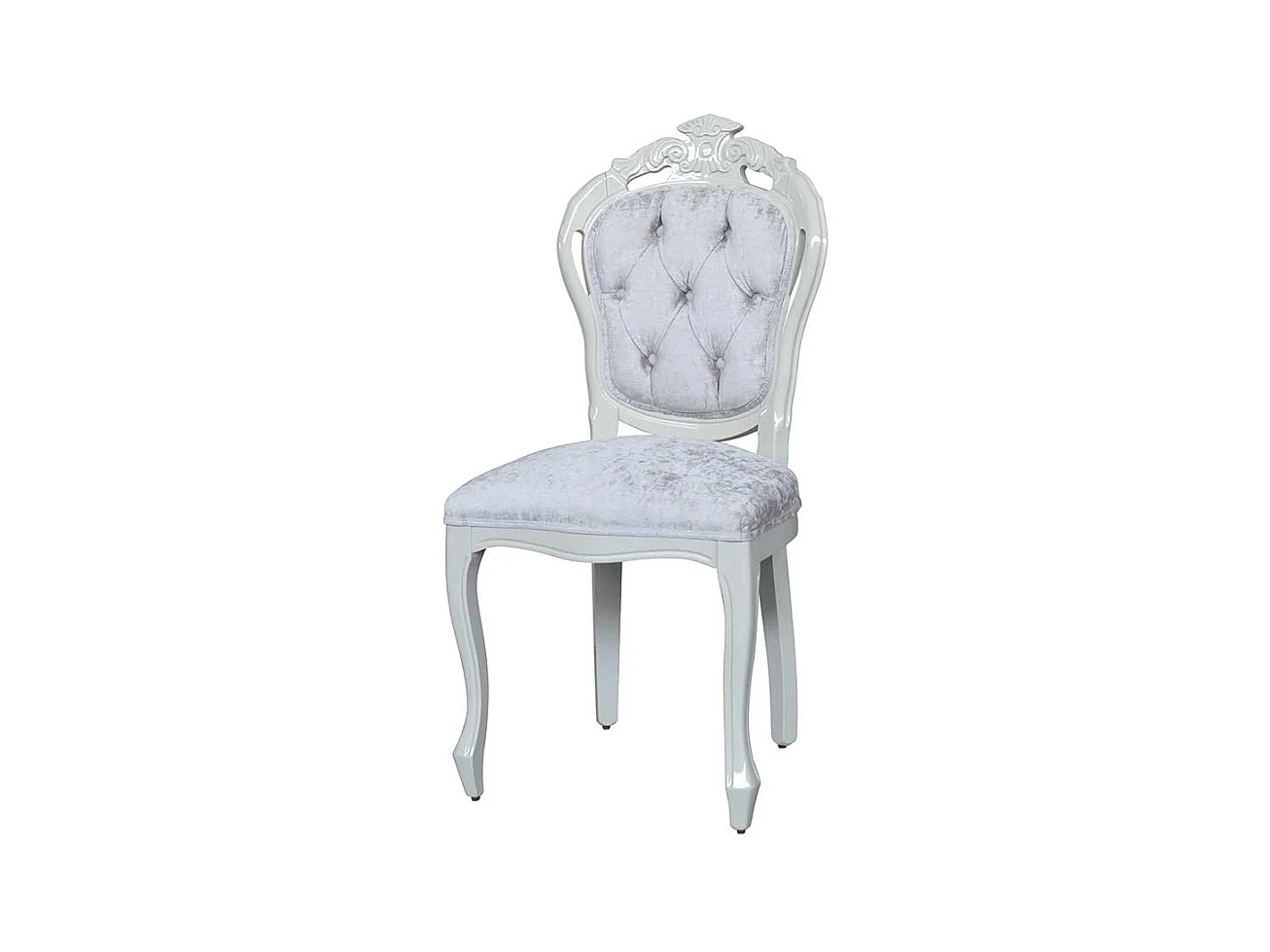 Design Stuhl in Weiß Samt Barockstil