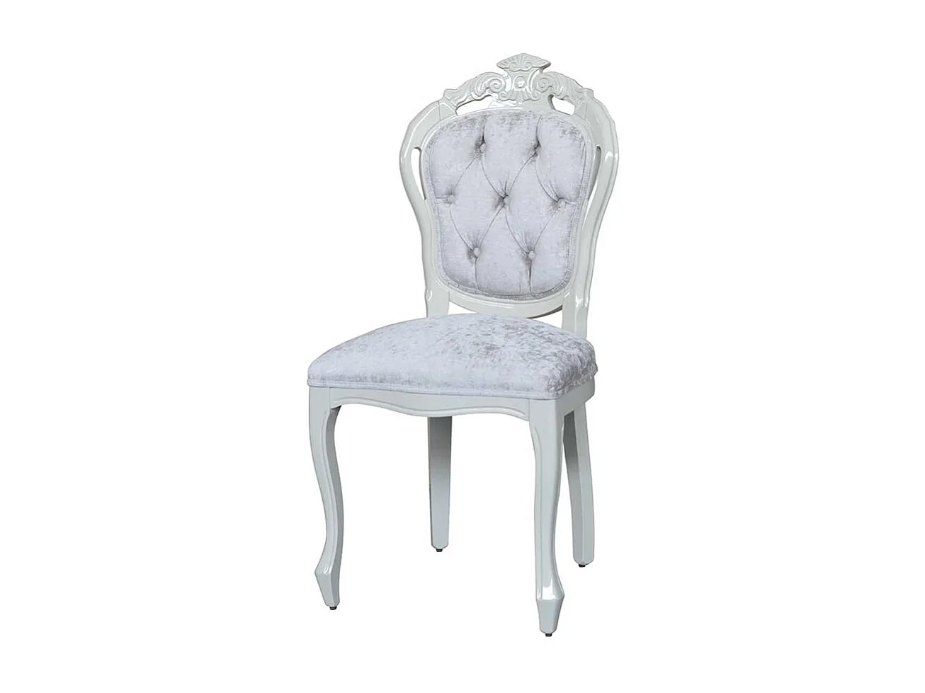 Design Stuhl in Weiß Samt Barockstil