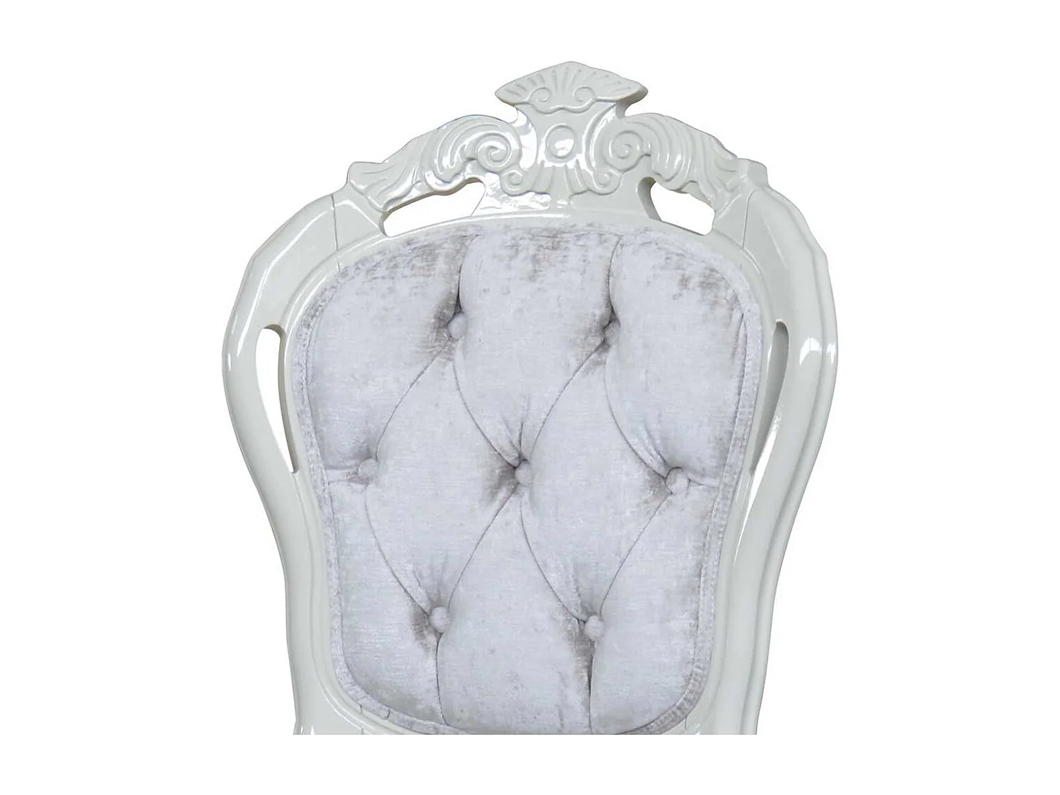 Design Stuhl in Weiß Samt Barockstil