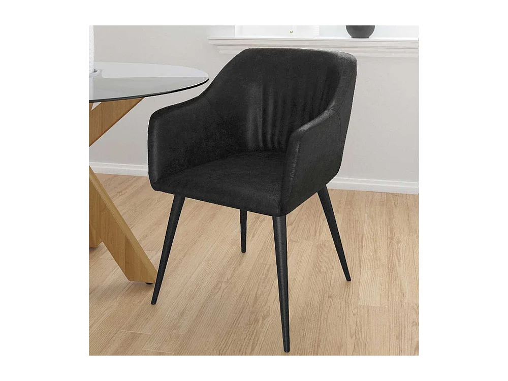 Polsterstuhl Esszimmer im Skandi Design Gestell aus Metall (2er Set)