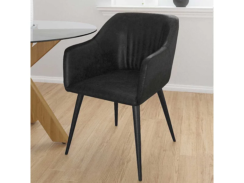 Polsterstuhl Esszimmer im Skandi Design Gestell aus Metall (2er Set)