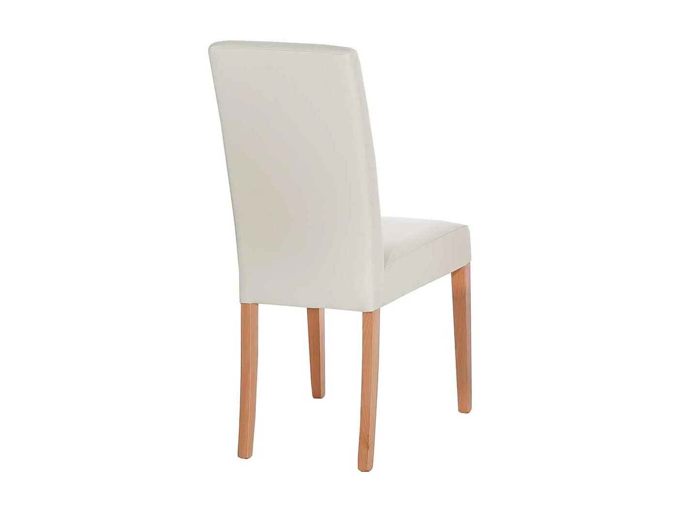 Esstischstühle in Cremefarben Kunstleder Holzbeinen aus Buche (2er Set)