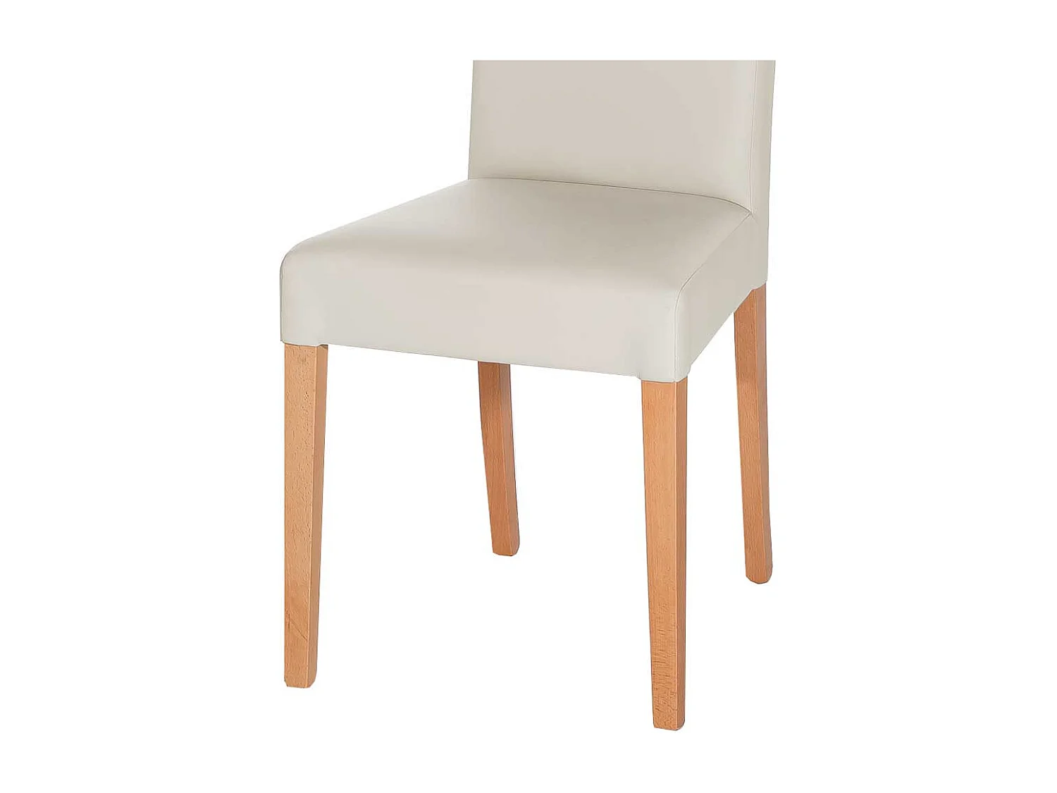 Esstischstühle in Cremefarben Kunstleder Holzbeinen aus Buche (2er Set)