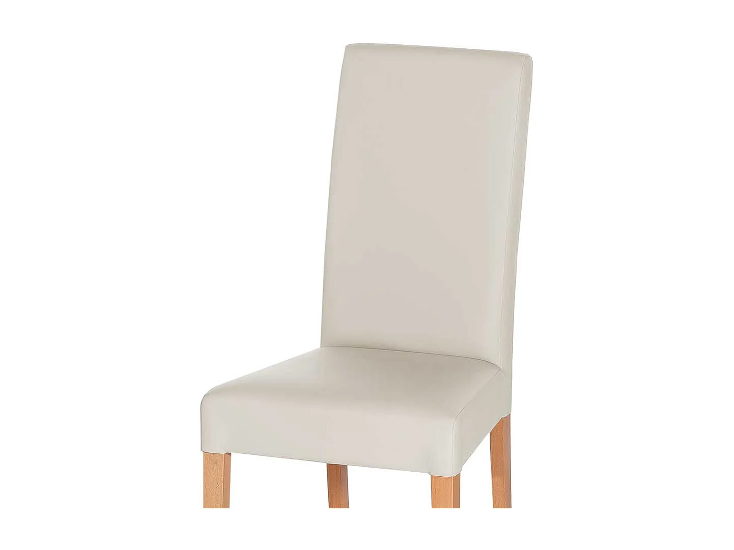 Esstischstühle in Cremefarben Kunstleder Holzbeinen aus Buche (2er Set)