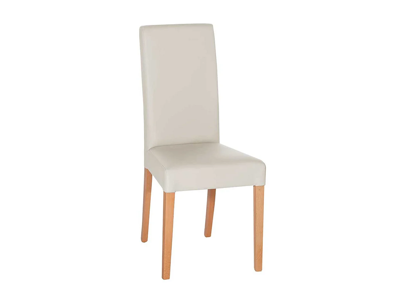 Esstischstühle in Cremefarben Kunstleder Holzbeinen aus Buche (2er Set)