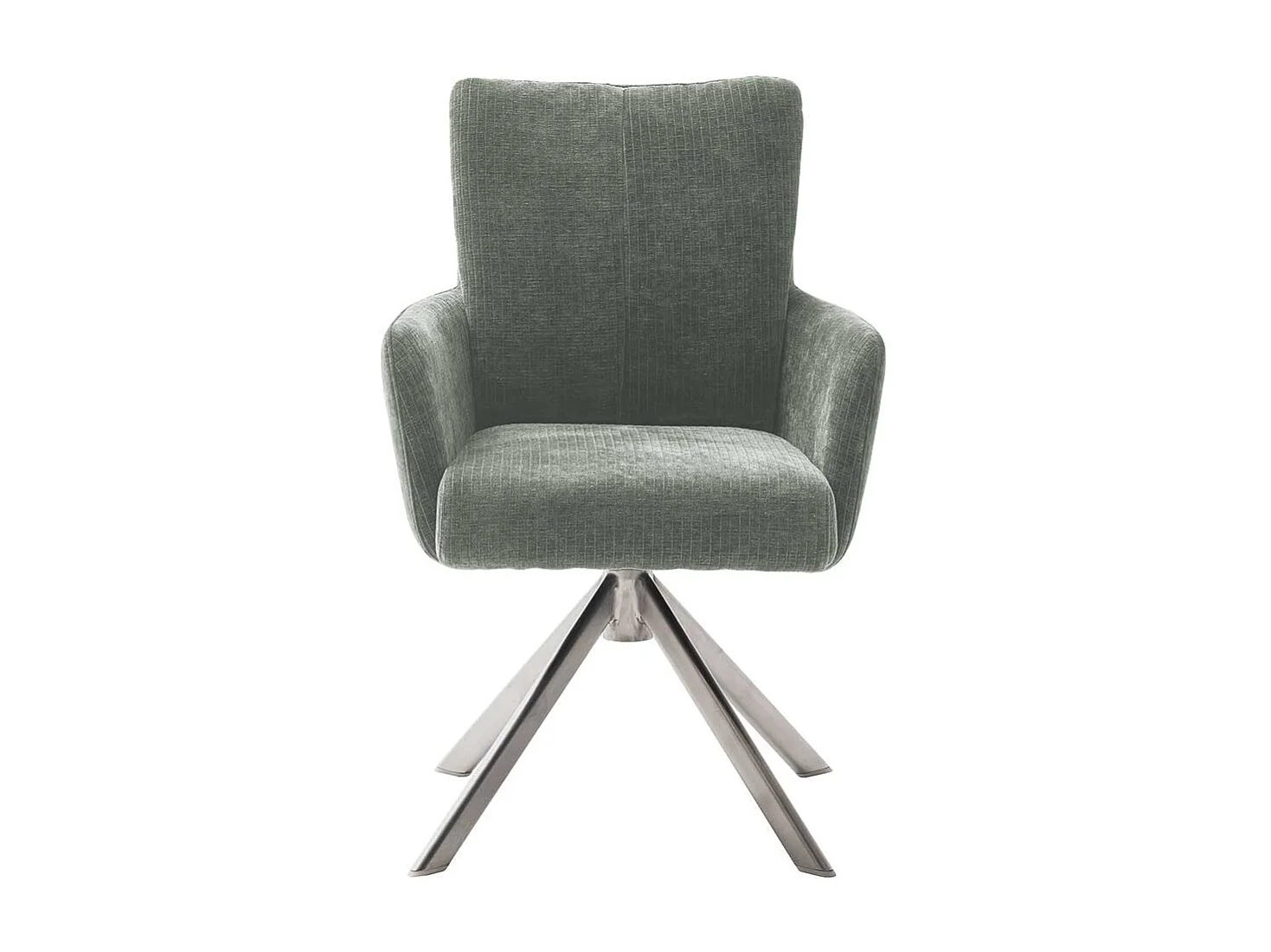Armlehnenstühle in Graugrün Edelstahlgestell (2er Set)