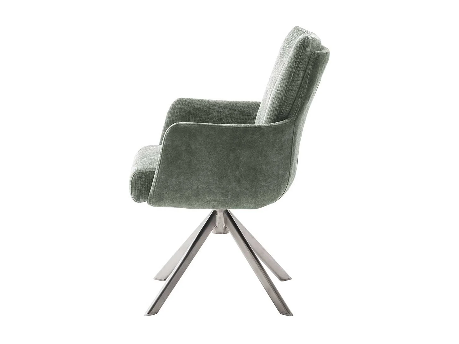 Armlehnenstühle in Graugrün Edelstahlgestell (2er Set)