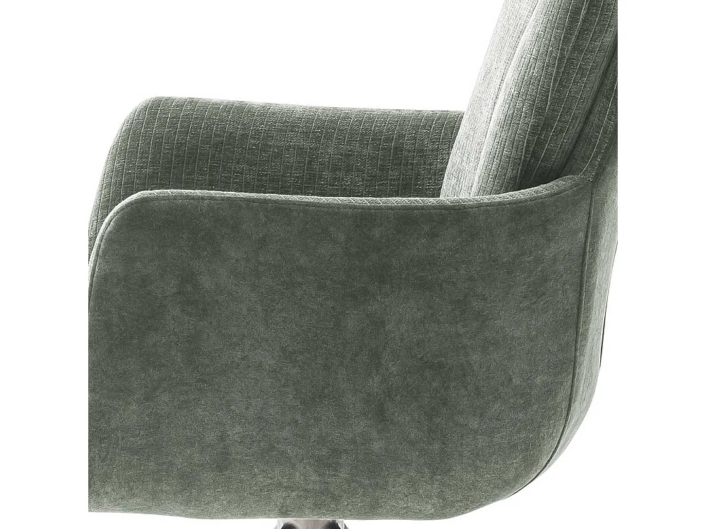 Armlehnenstühle in Graugrün Edelstahlgestell (2er Set)