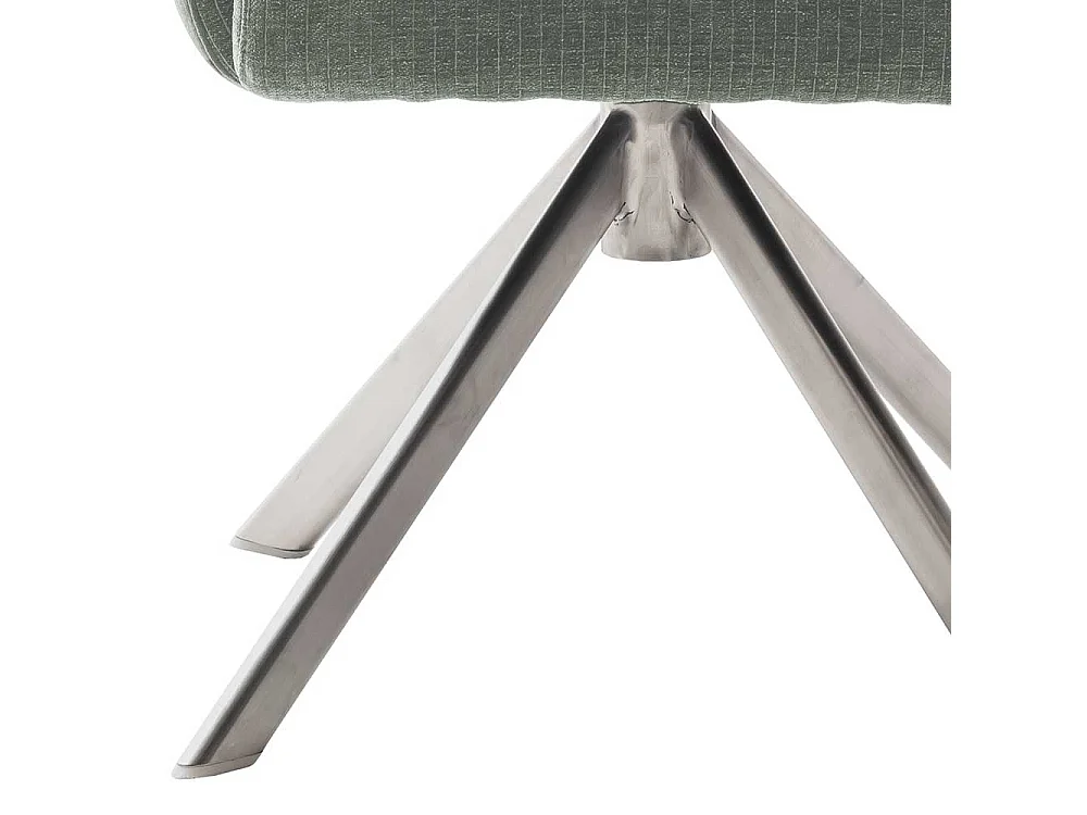 Armlehnenstühle in Graugrün Edelstahlgestell (2er Set)