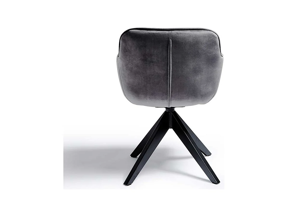 Samt Polsterstuhl in Grau drehbar