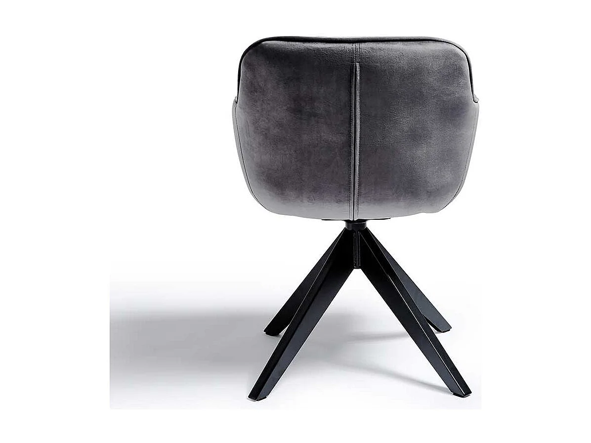 Samt Polsterstuhl in Grau drehbar