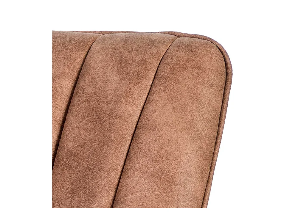 Armlehnenstuhl in Cognac Braun und Schwarz mit Steppungen