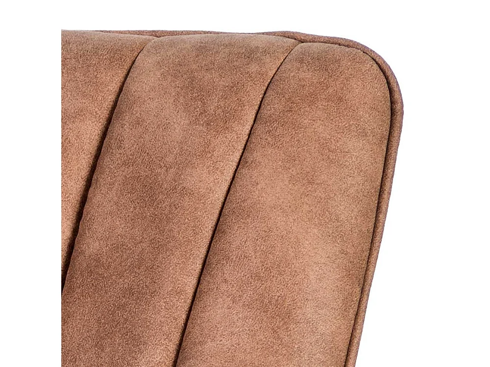 Armlehnenstuhl in Cognac Braun und Schwarz mit Steppungen