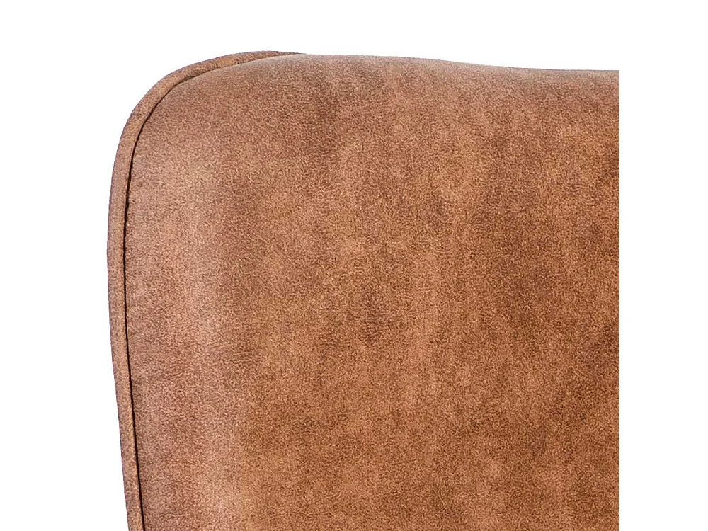 Armlehnenstuhl in Cognac Braun und Schwarz mit Steppungen