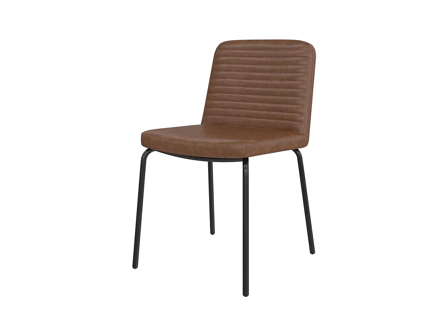 Stuhlset Kunstleder braun 46 cm breit Gestell aus Metall (2er Set)