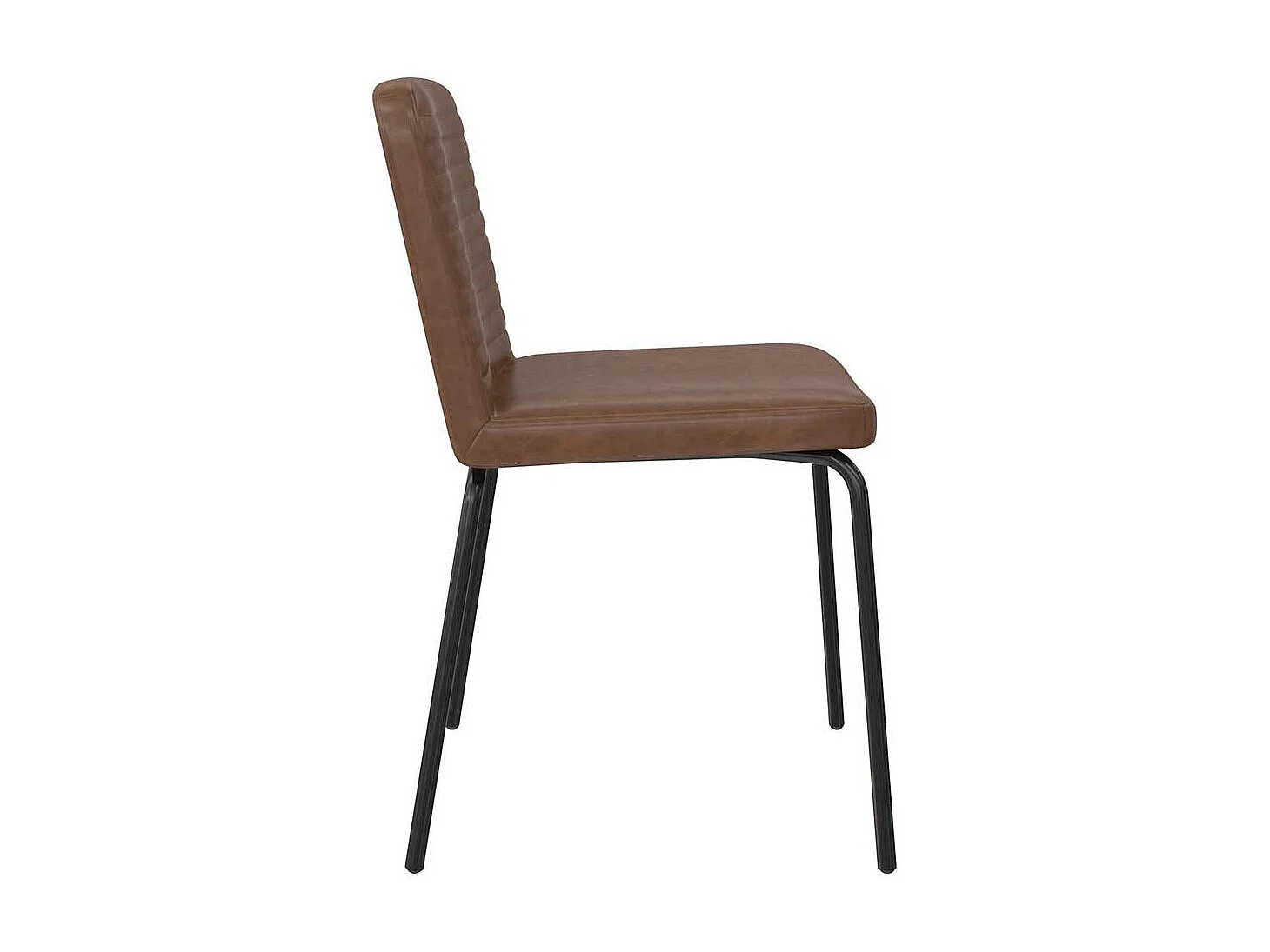 Stuhlset Kunstleder braun 46 cm breit Gestell aus Metall (2er Set)