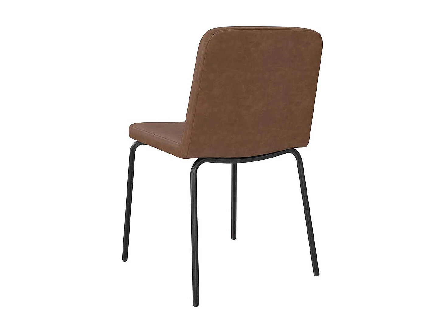 Stuhlset Kunstleder braun 46 cm breit Gestell aus Metall (2er Set)