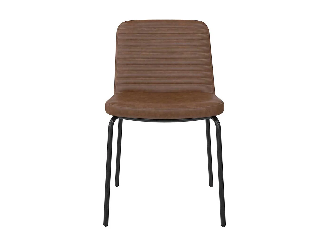 Stuhlset Kunstleder braun 46 cm breit Gestell aus Metall (2er Set)