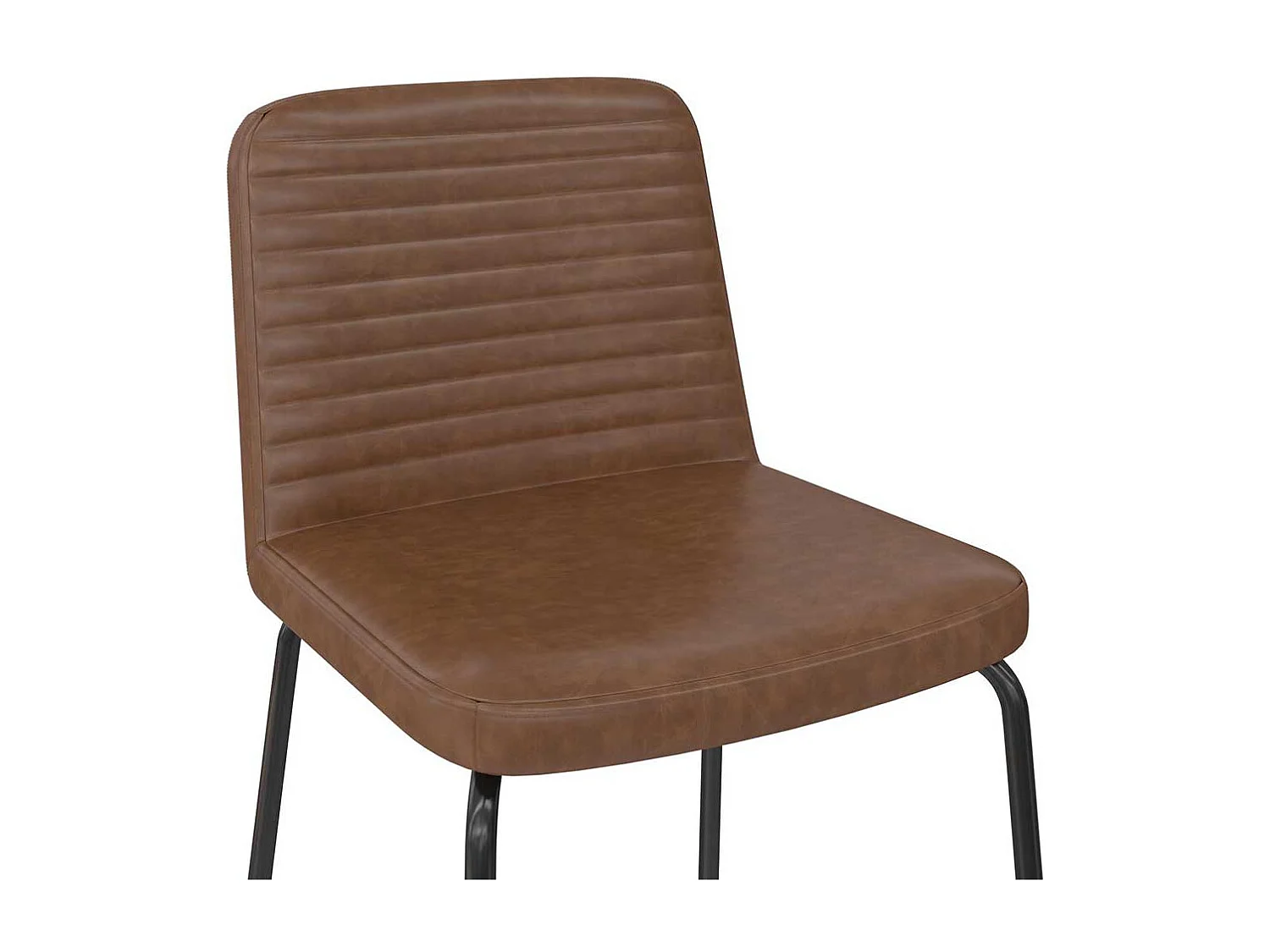 Stuhlset Kunstleder braun 46 cm breit Gestell aus Metall (2er Set)