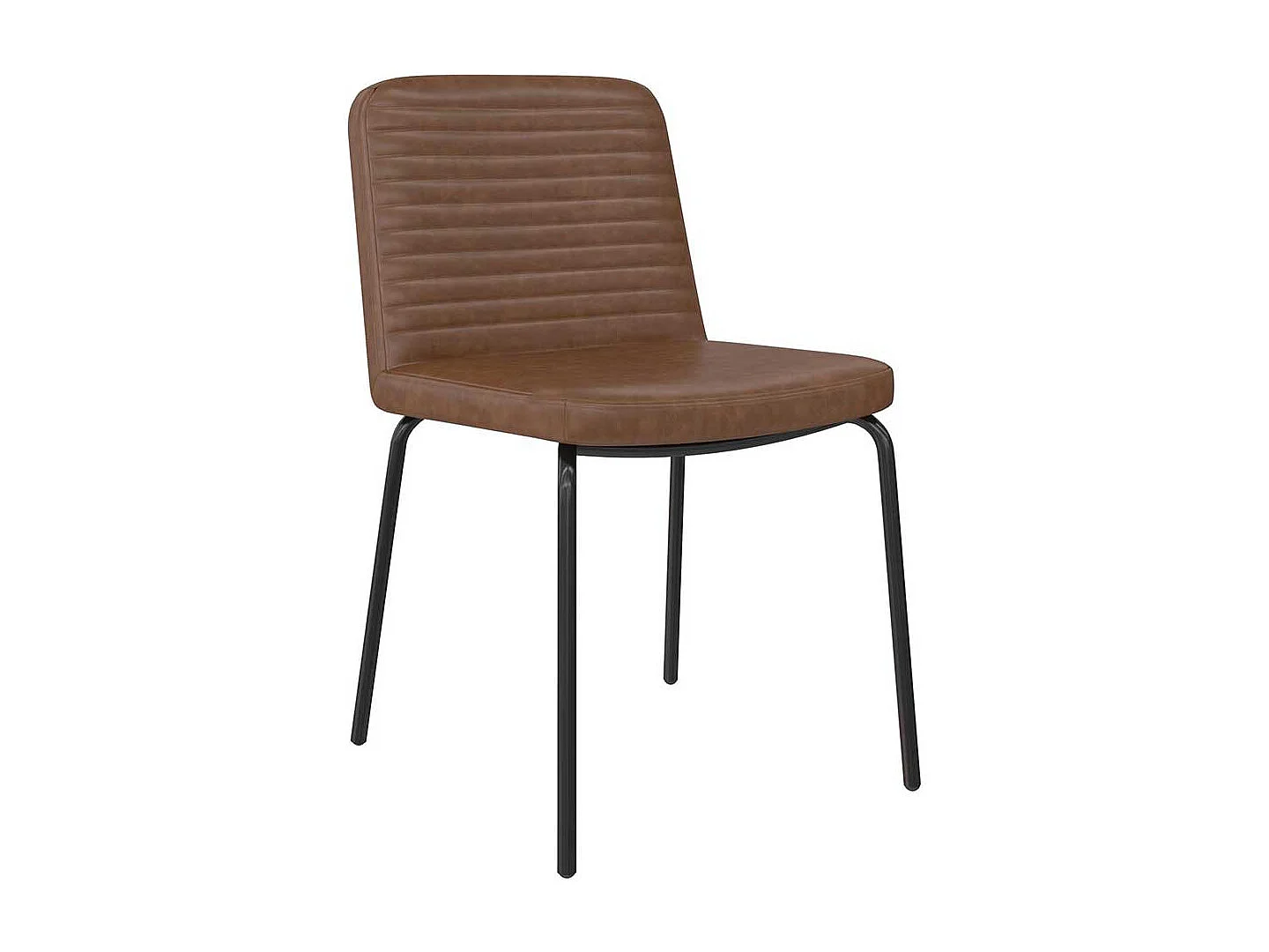 Stuhlset Kunstleder braun 46 cm breit Gestell aus Metall (2er Set)