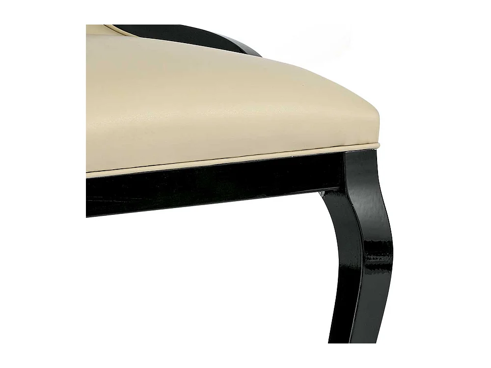 Polsterstuhl Esszimmer klassisch in Beige und Schwarz hoher Rückenlehne