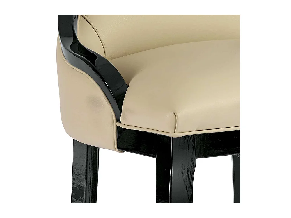 Polsterstuhl Esszimmer klassisch in Beige und Schwarz hoher Rückenlehne