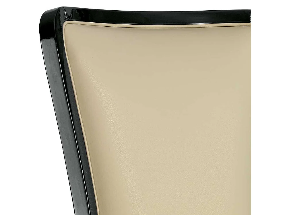 Polsterstuhl Esszimmer klassisch in Beige und Schwarz hoher Rückenlehne