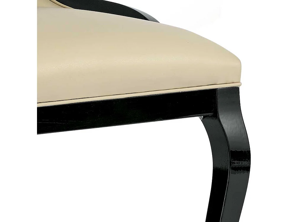 Polsterstuhl Esszimmer klassisch in Beige und Schwarz hoher Rückenlehne