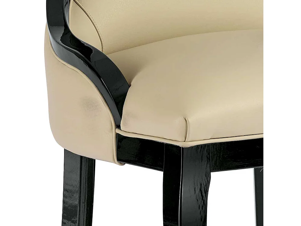 Polsterstuhl Esszimmer klassisch in Beige und Schwarz hoher Rückenlehne