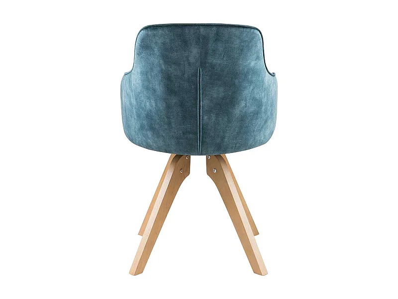 Drehbare Stühle in Petrol Velours Armlehnen (2er Set)