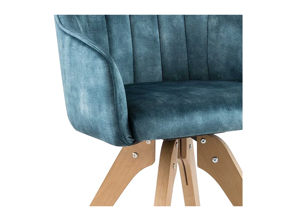 Drehbare Stühle in Petrol Velours Armlehnen (2er Set)