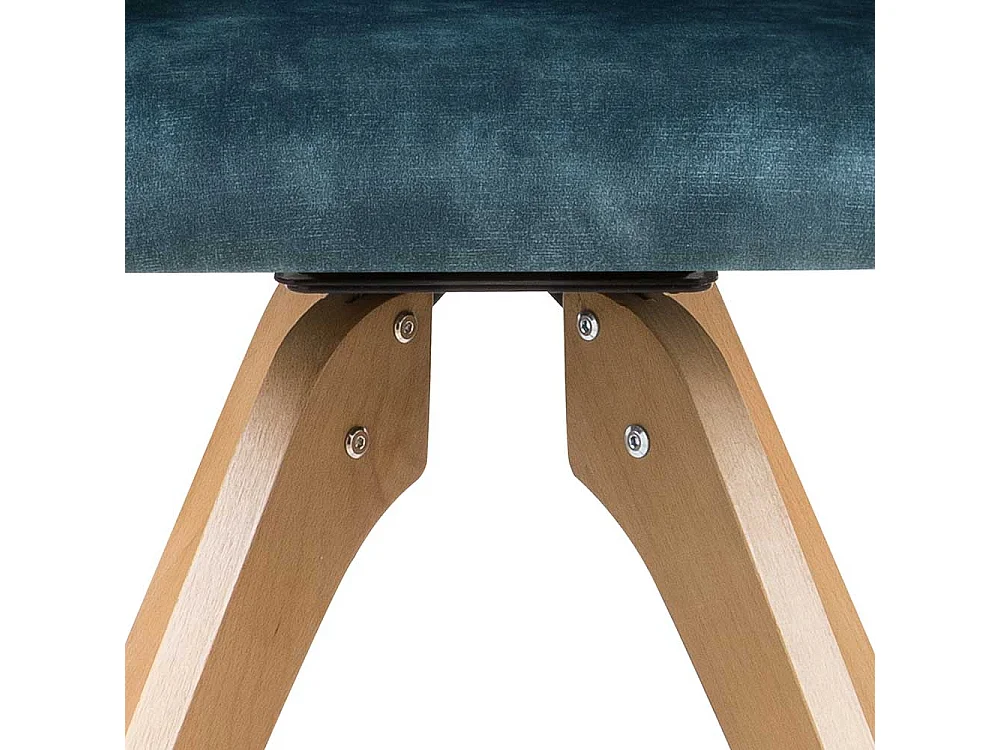 Drehbare Stühle in Petrol Velours Armlehnen (2er Set)