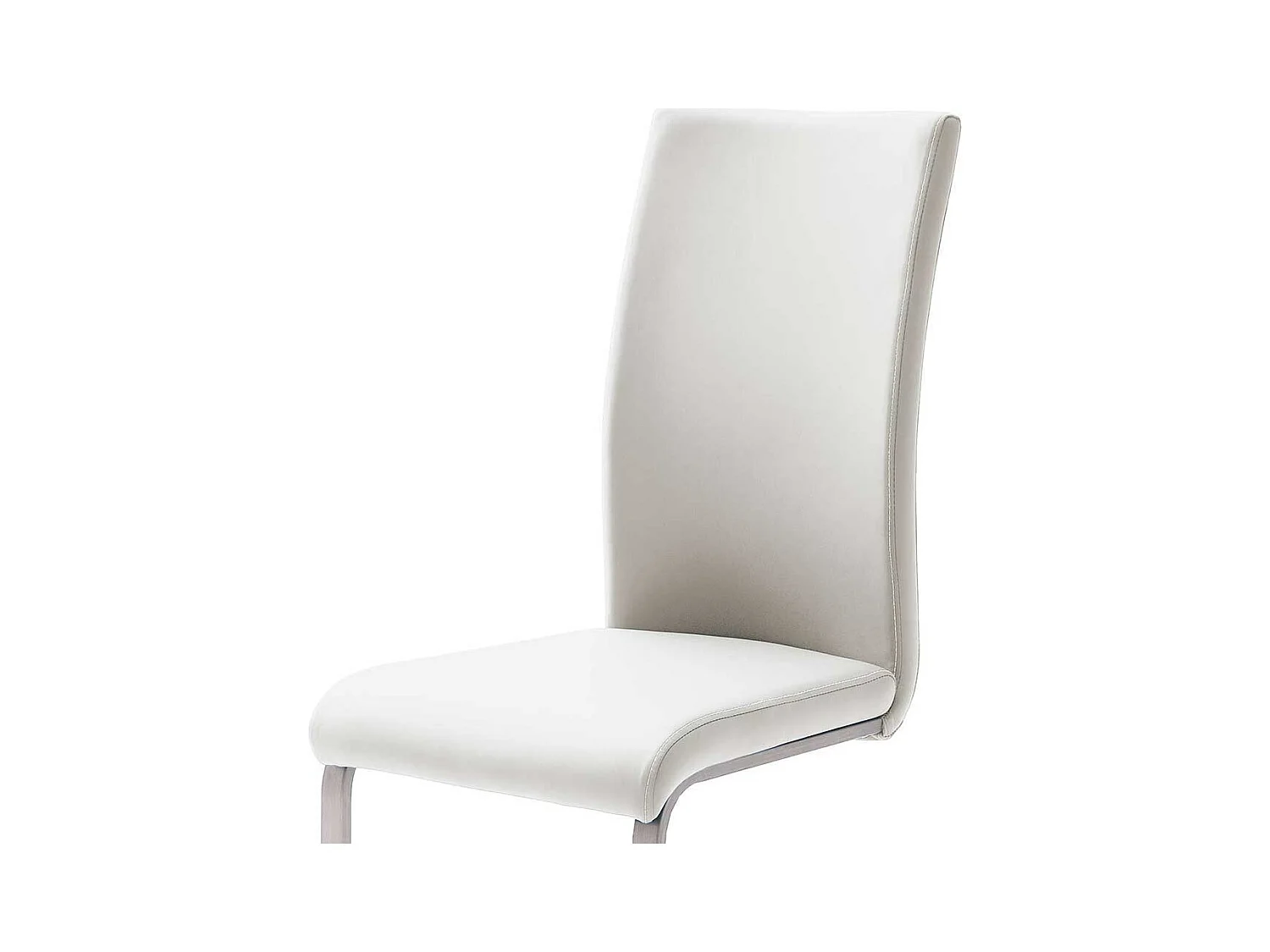 Kunstleder Freischwinger in Weiß Edelstahl (4er Set)