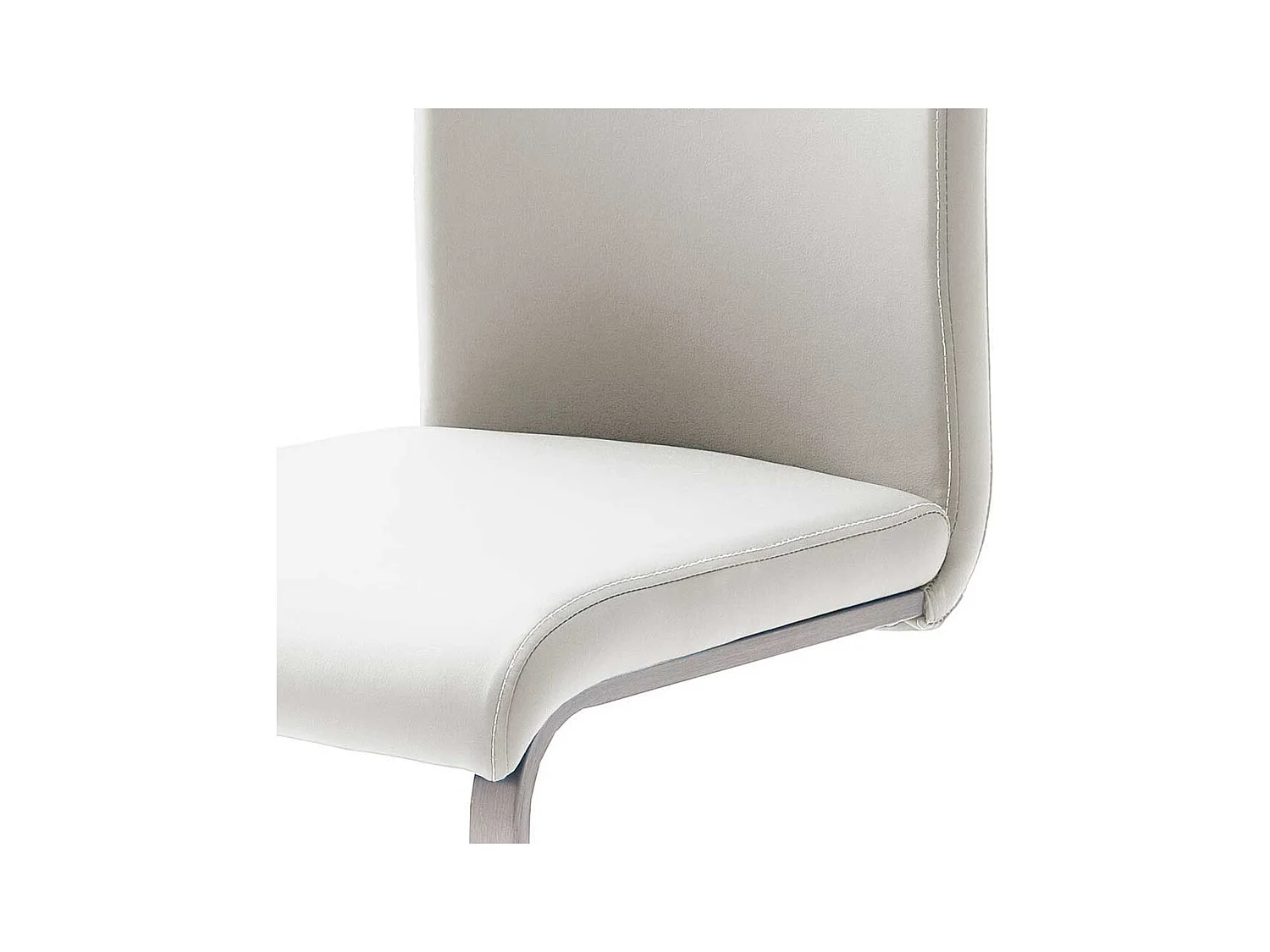 Kunstleder Freischwinger in Weiß Edelstahl (4er Set)