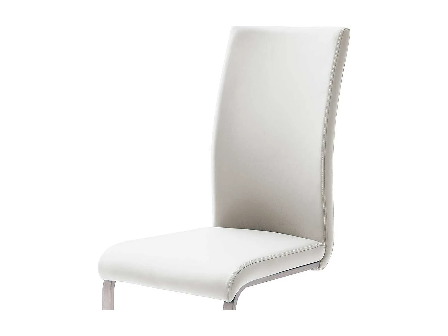 Kunstleder Freischwinger in Weiß Edelstahl (4er Set)