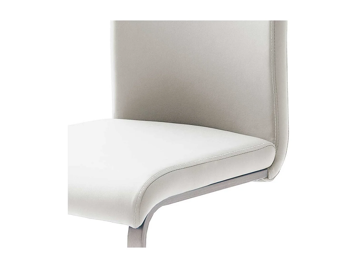 Kunstleder Freischwinger in Weiß Edelstahl (4er Set)