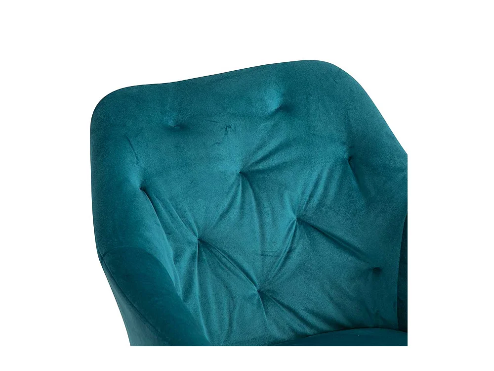 Polster Armlehnstuhl mit Samt Bezug Türkis