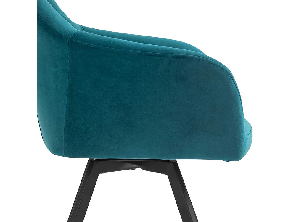 Polster Armlehnstuhl mit Samt Bezug Türkis
