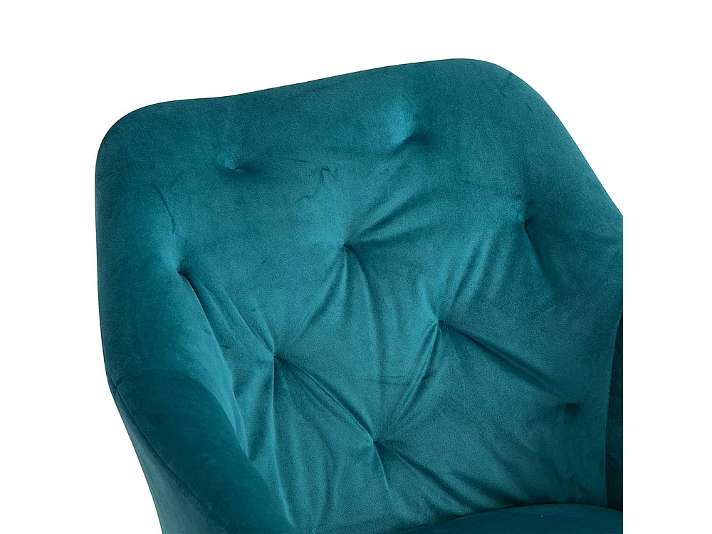 Polster Armlehnstuhl mit Samt Bezug Türkis