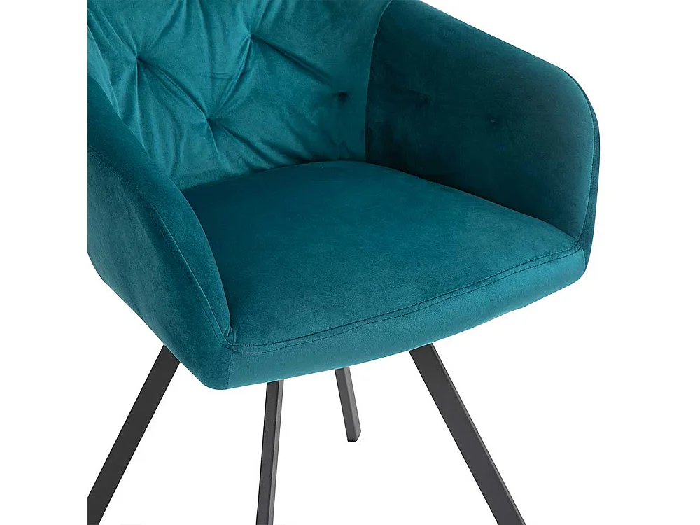 Polster Armlehnstuhl mit Samt Bezug Türkis