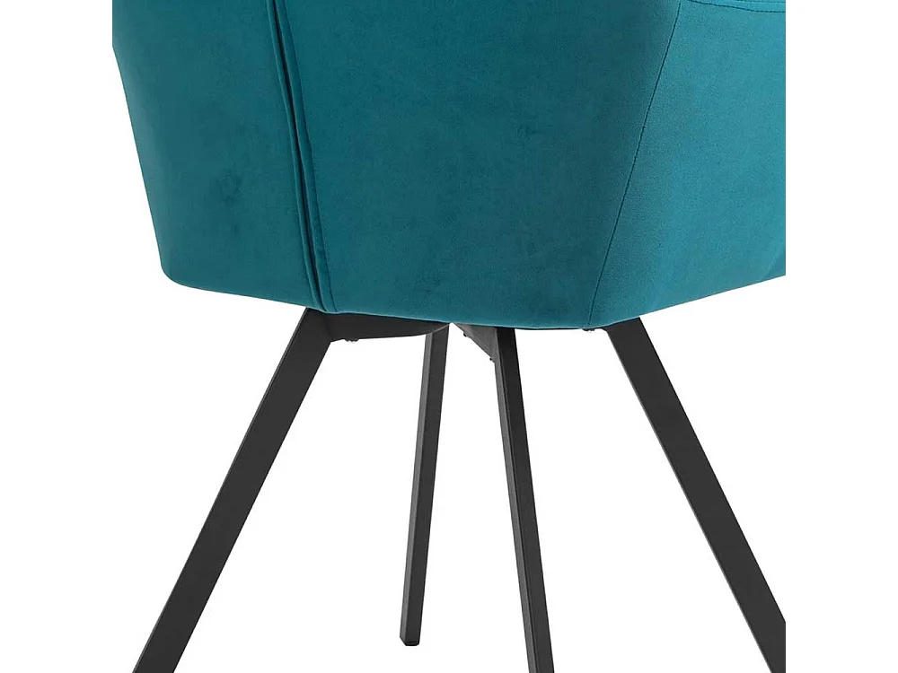 Polster Armlehnstuhl mit Samt Bezug Türkis