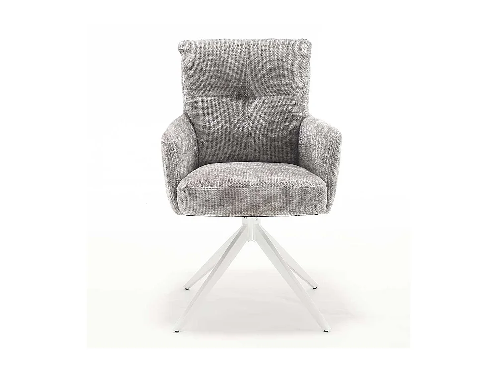 Esszimmerarmlehnstuhl Stuhl Set aus Chenillegewebe mit Gestell aus Metall (2er Set)